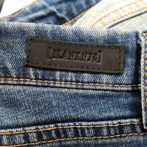 BLANK NYC Skinny Crop Jeans 28 Glitter Side Stripe Raw Hem Disco Party Fun - Picture 8 of 11